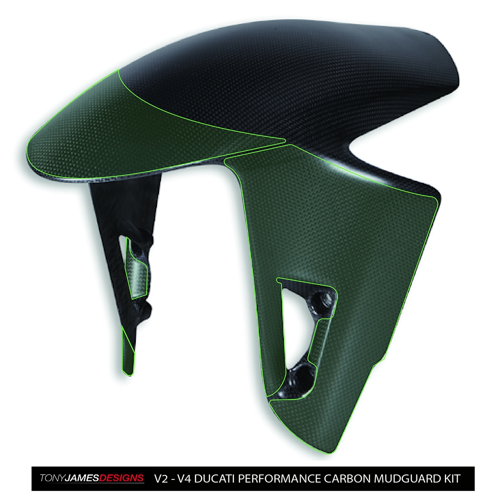 DUCATI V2-V4 CARBON MUDGUARD
