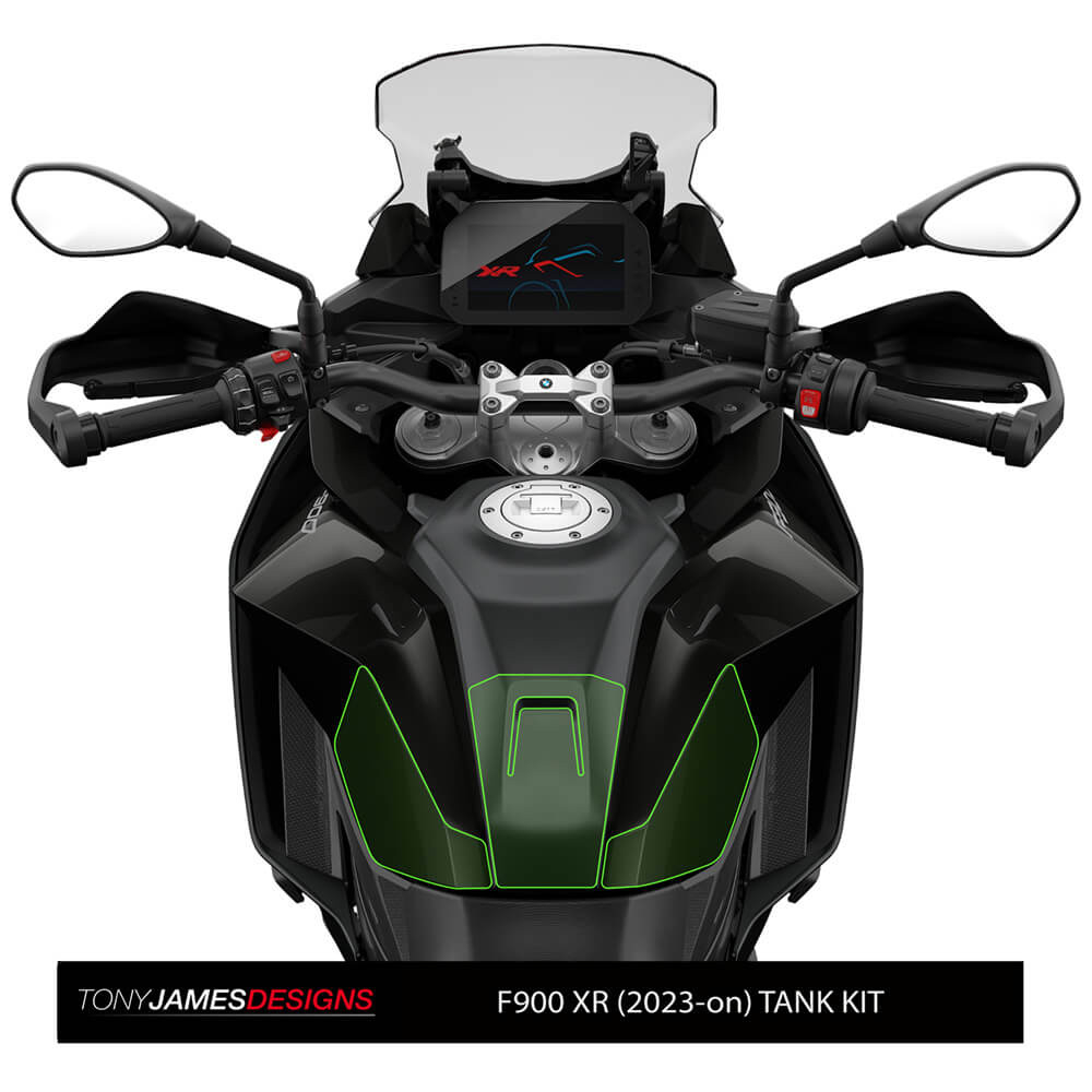 Precision-cut tank kit designed and test-fitted on the actual motorcycle